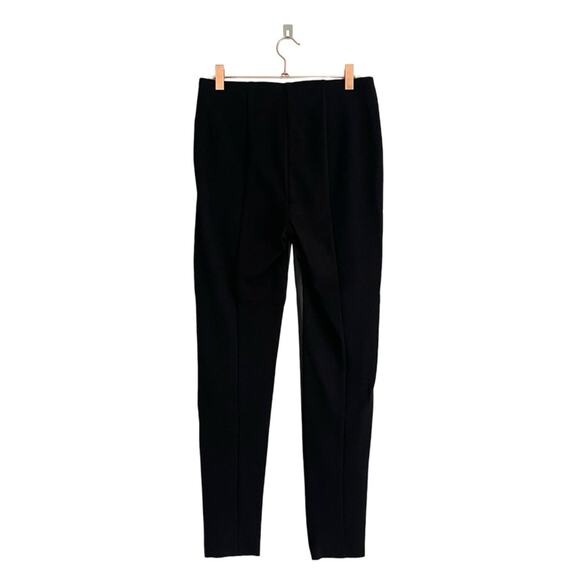 Ann Taylor The Seamed Side Zip Legging in Pebbled Faux Leather Ponte Sz 4 Black - Picture 4 of 10